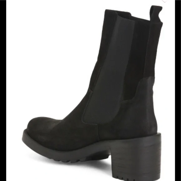 Emanuele Castro Women’s Made In Italy Suede Leather Chelsea Booties, Black